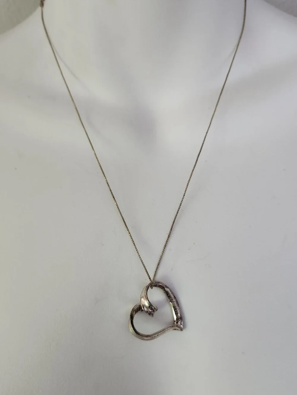 Delicate Sterling Silver 925 Heart Pendant Necklace Italy 925 Sterling Chain